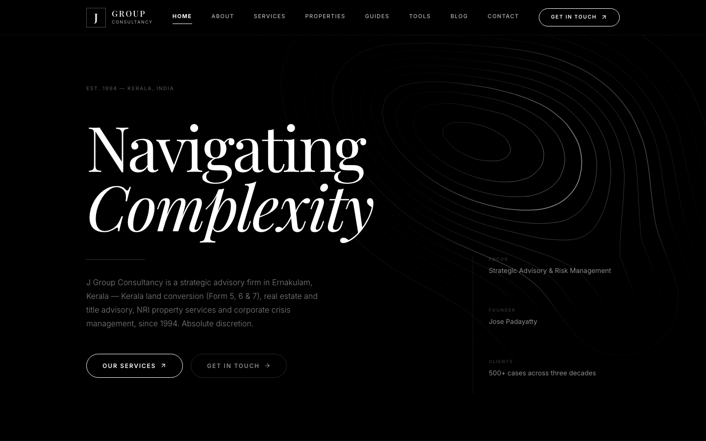 J Group Consultancy website home page