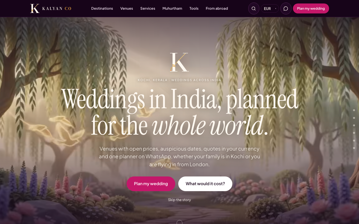 Kalyan Co website home page